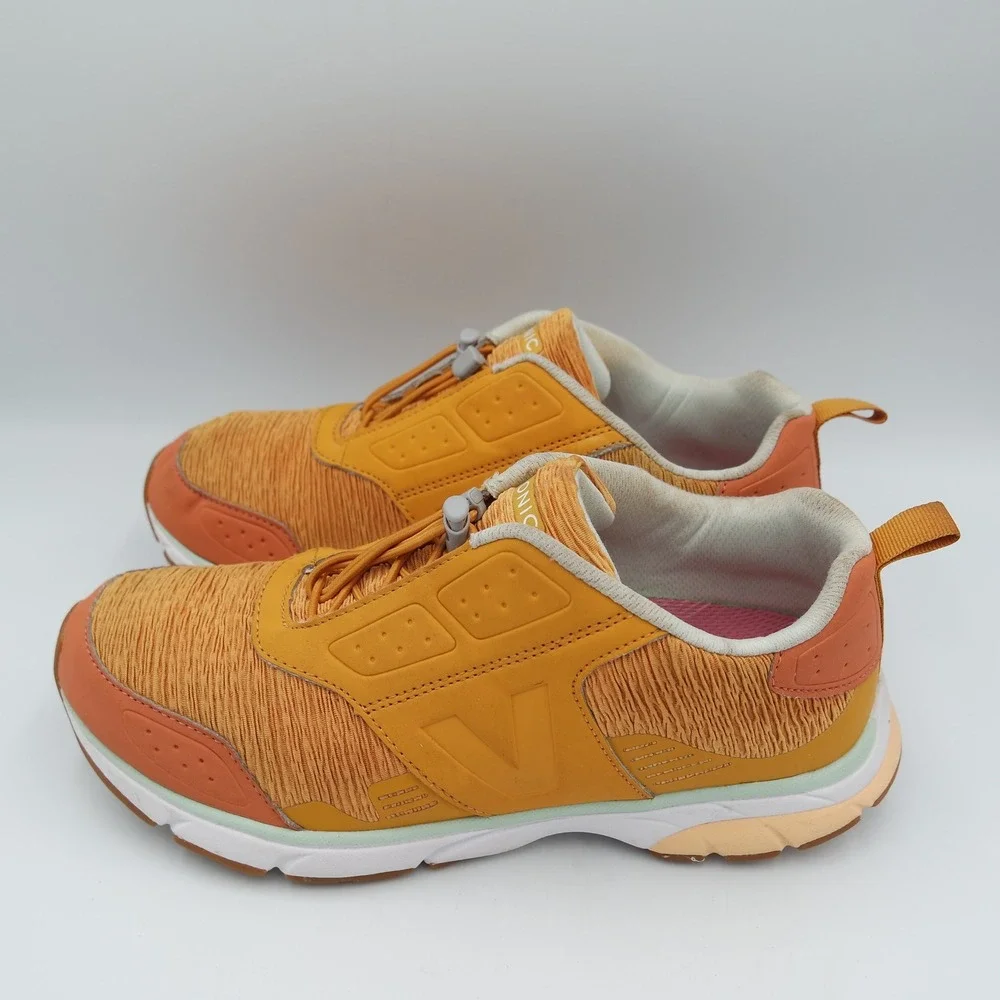 Vionic Drift Deon Women Orange Textured Mesh Toggle Lace Active Sneakers 40 US 9